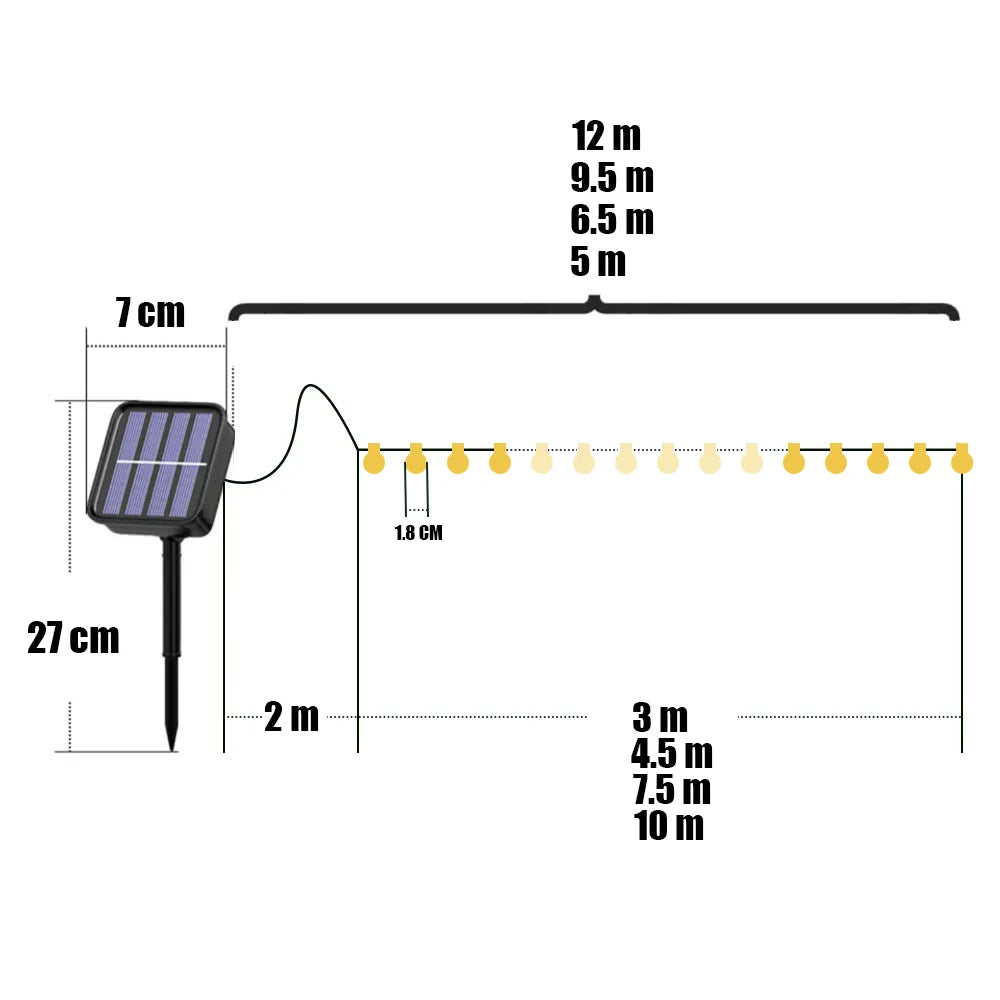 SOLARDREAMBOX 100 LED Solar String Light Outdoor IP65 Waterproof String Fairy Lamps Solar Garden Garlands Christmas Decoration 12M 39 FT